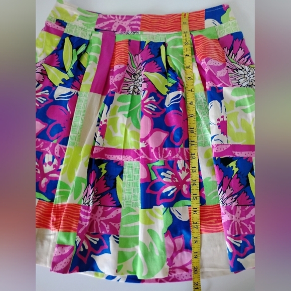 Lilly Pulitzer Classic Pleated Skirt Knee Length Colorful Pockets Size 2 - Picture 16 of 17